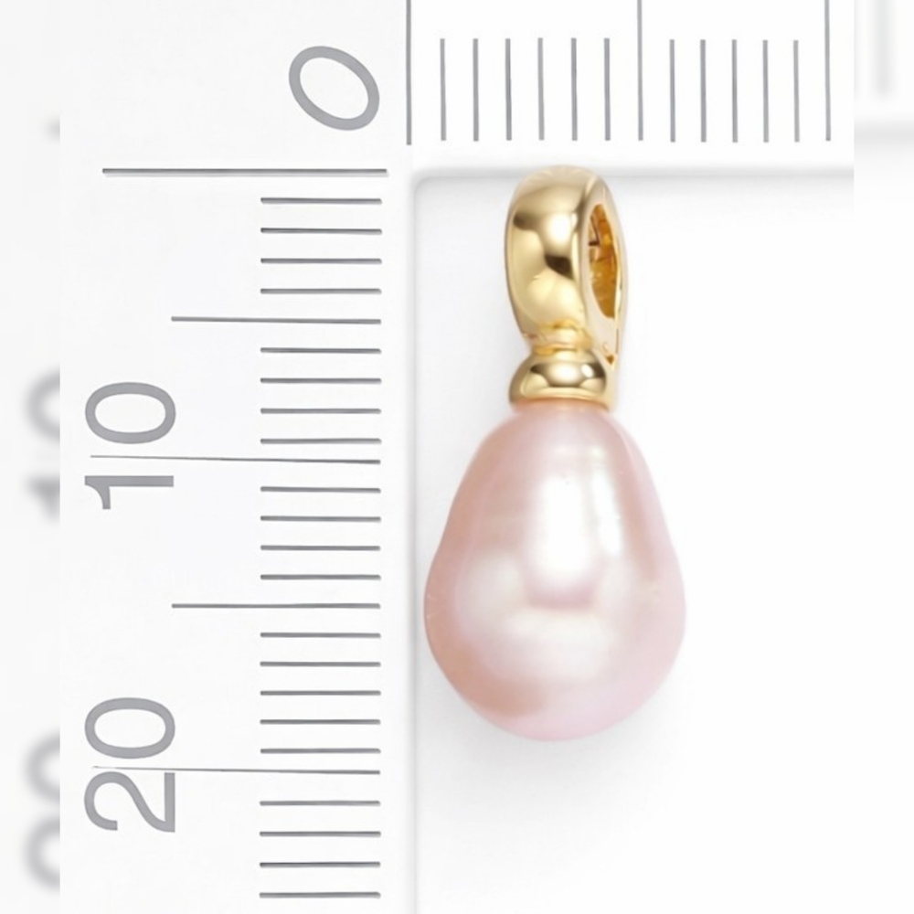 18K Gold Plated Pearl Drop Necklace – Blush Pink Freshwater Pearl - Picture 5 of 6